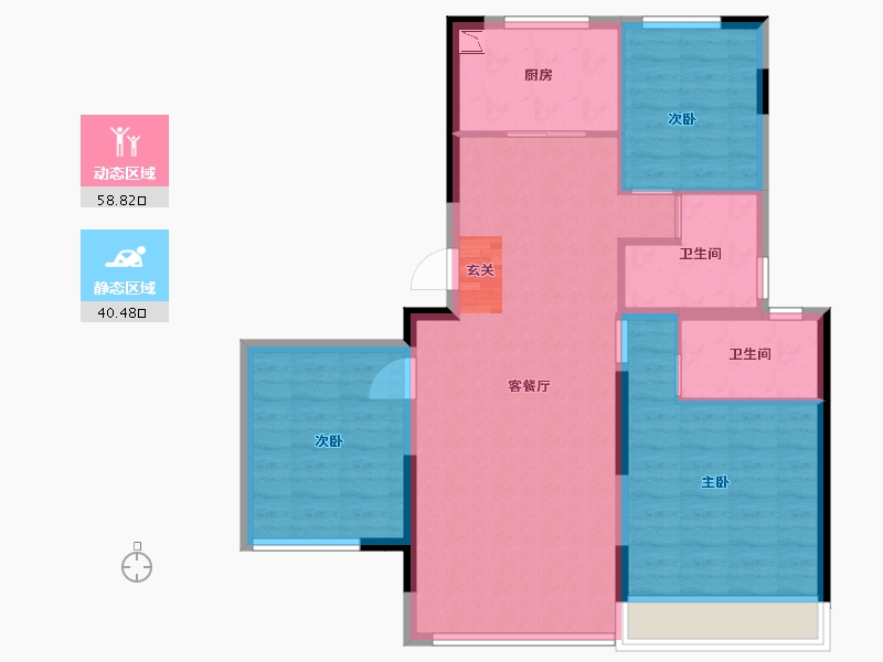 江苏省-苏州市-新澎湃国际社区-89.60-户型库-动静分区