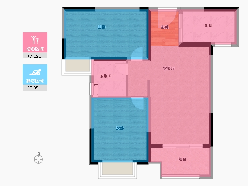 江苏省-常州市-雅居乐熙悦府-67.00-户型库-动静分区