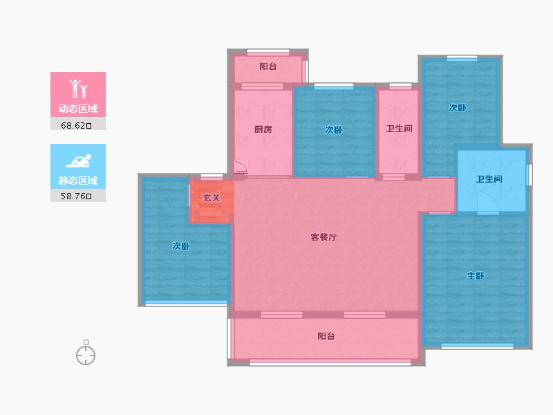 江苏省-苏州市-共耀路68号-114.40-户型库-动静分区