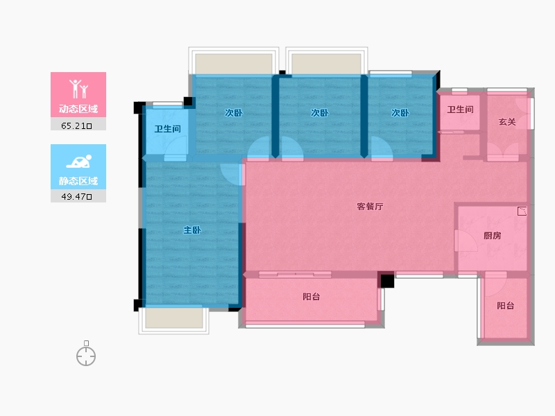 四川省-巴中市-国盛首府-101.70-户型库-动静分区