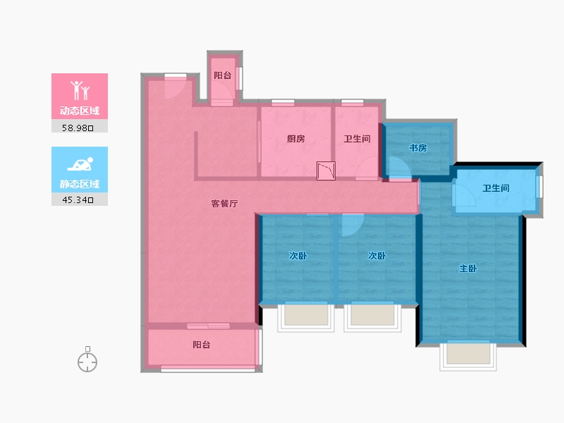 广东省-深圳市-龙光玖悦台-92.53-户型库-动静分区