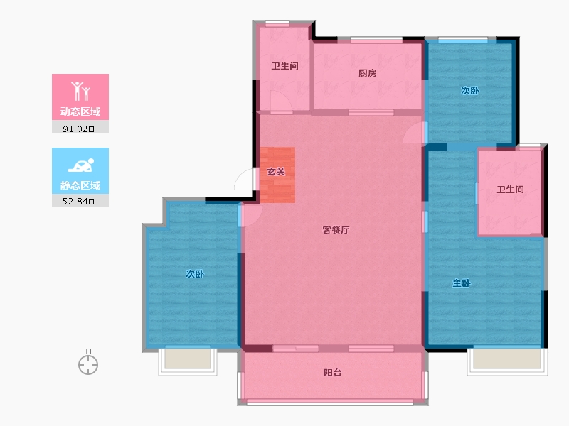 江苏省-苏州市-吴江鑫控锦源-131.20-户型库-动静分区