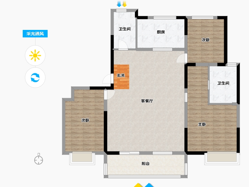 江苏省-苏州市-吴江鑫控锦源-131.20-户型库-采光通风