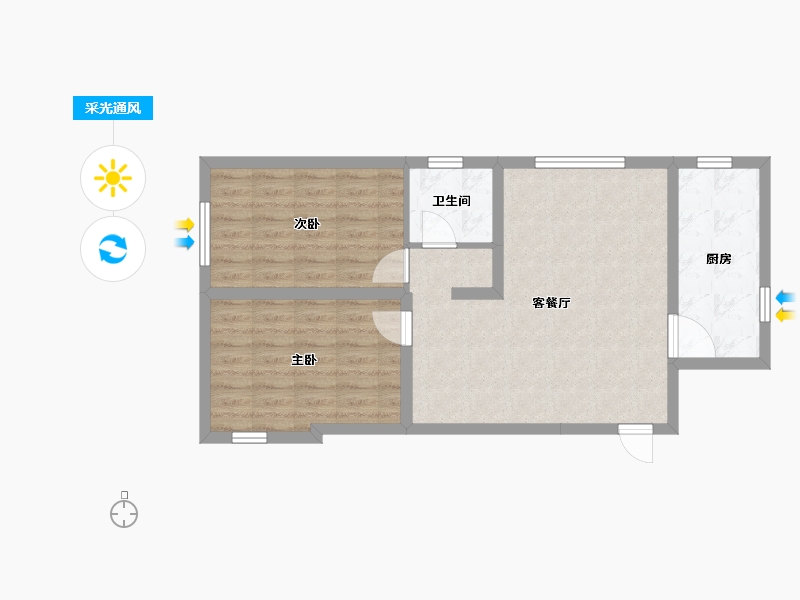 甘肃省-兰州市-益通筑梦时代广场-67.39-户型库-采光通风