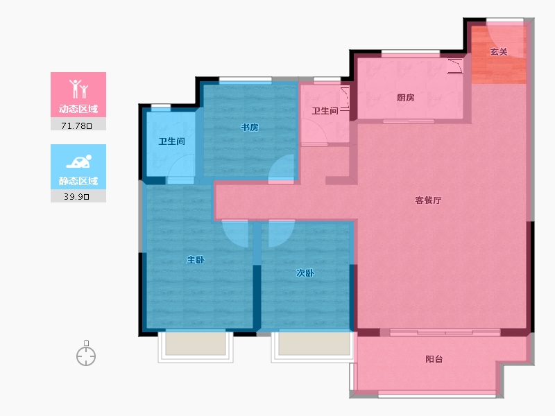 江苏省-常州市-锦艺天章-100.00-户型库-动静分区