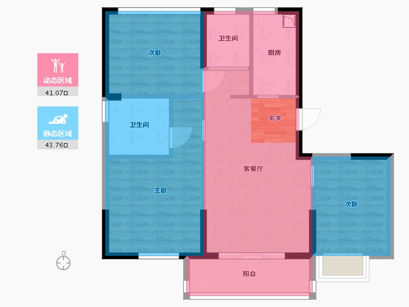 江苏省-苏州市-国风云樾花园-76.00-户型库-动静分区