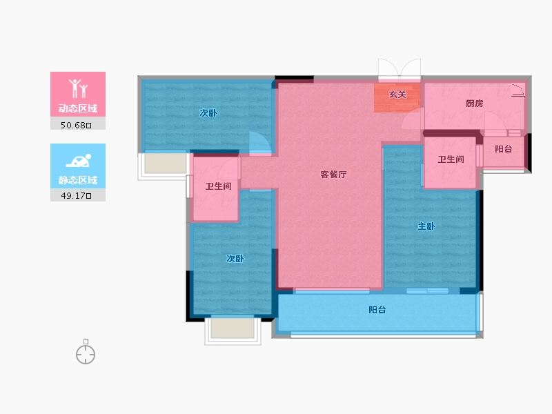 四川省-成都市-卓越云际-89.16-户型库-动静分区