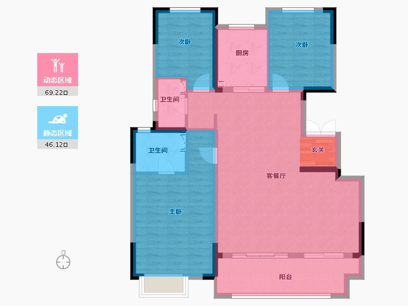 江苏省-常州市-雅居乐熙悦府-104.00-户型库-动静分区