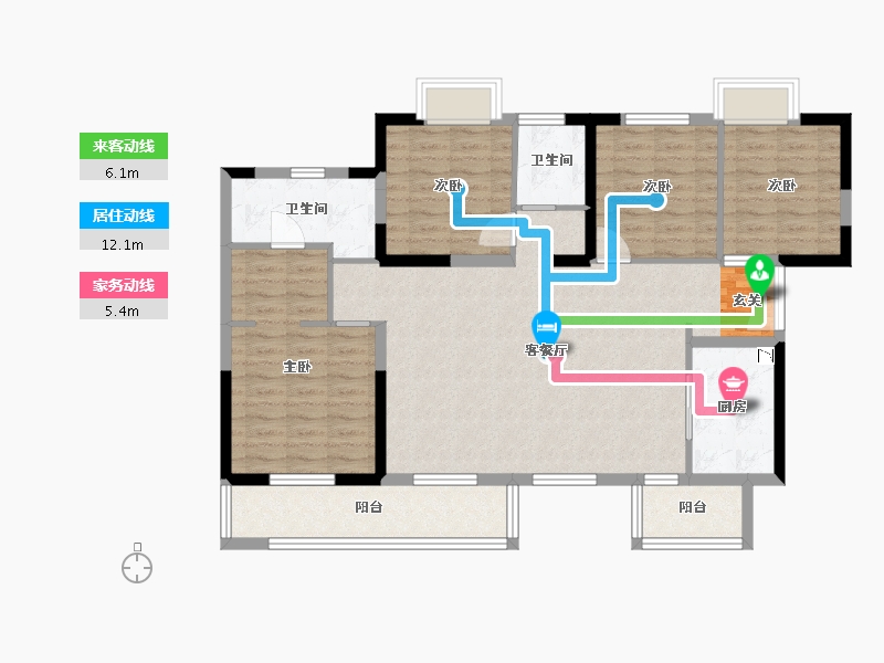 四川省-成都市-卓越云际-110.20-户型库-动静线