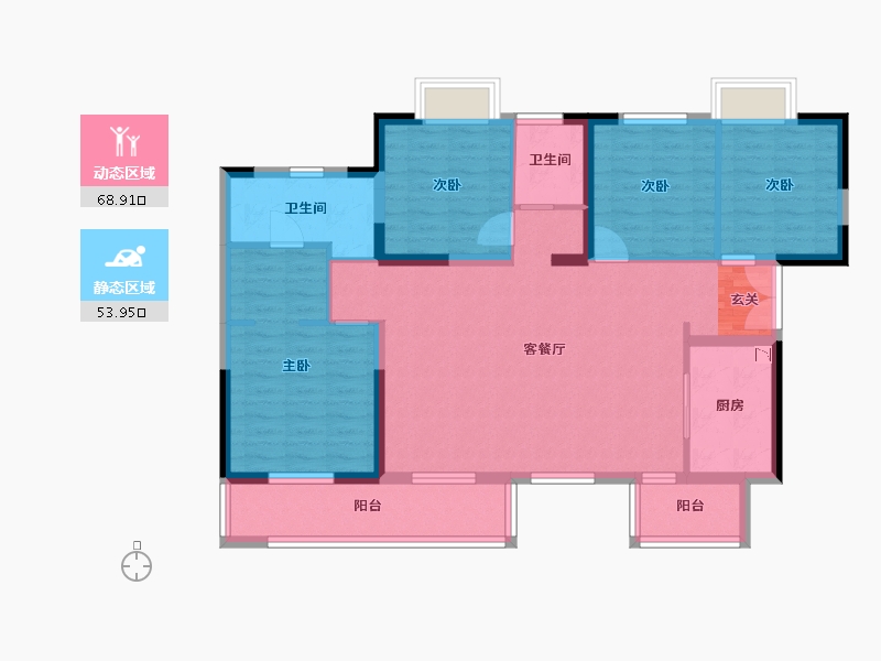 四川省-成都市-卓越云际-110.20-户型库-动静分区