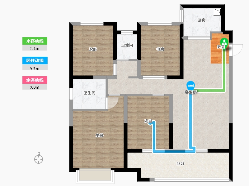 江苏省-苏州市-新希望锦麟府-109.60-户型库-动静线