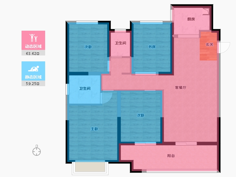 江苏省-苏州市-新希望锦麟府-109.60-户型库-动静分区