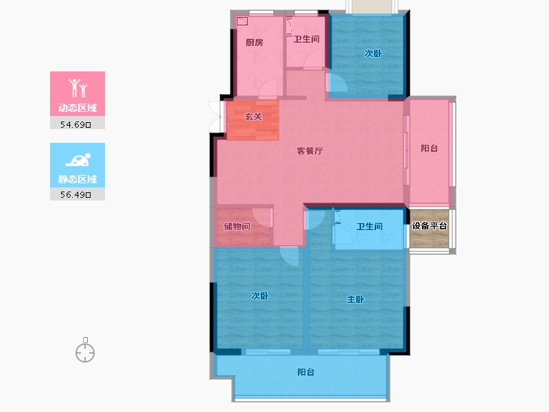 江苏省-常州市-铂悦时代-102.00-户型库-动静分区