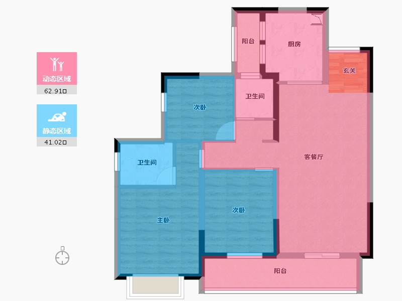 四川省-成都市-卓越云际-92.45-户型库-动静分区