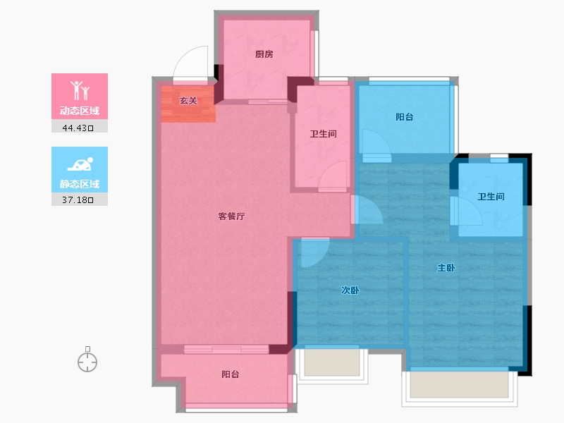 广西壮族自治区-柳州市-大唐观邸-72.60-户型库-动静分区