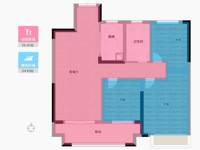 湖北省-荆州市-荆州吾悦广场-80.00-户型库-动静分区