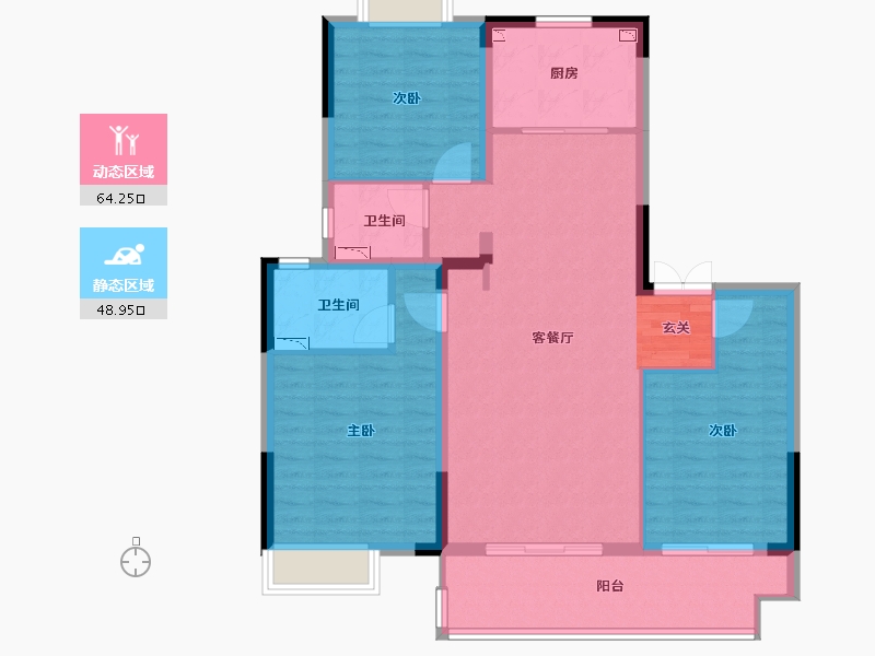 江苏省-常州市-铂悦时代-102.00-户型库-动静分区