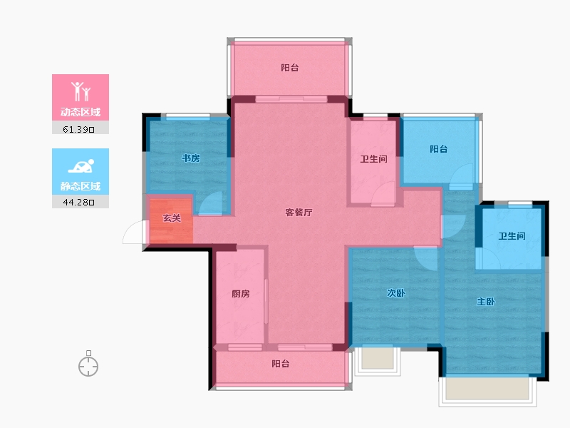 广西壮族自治区-柳州市-大唐观邸-93.59-户型库-动静分区