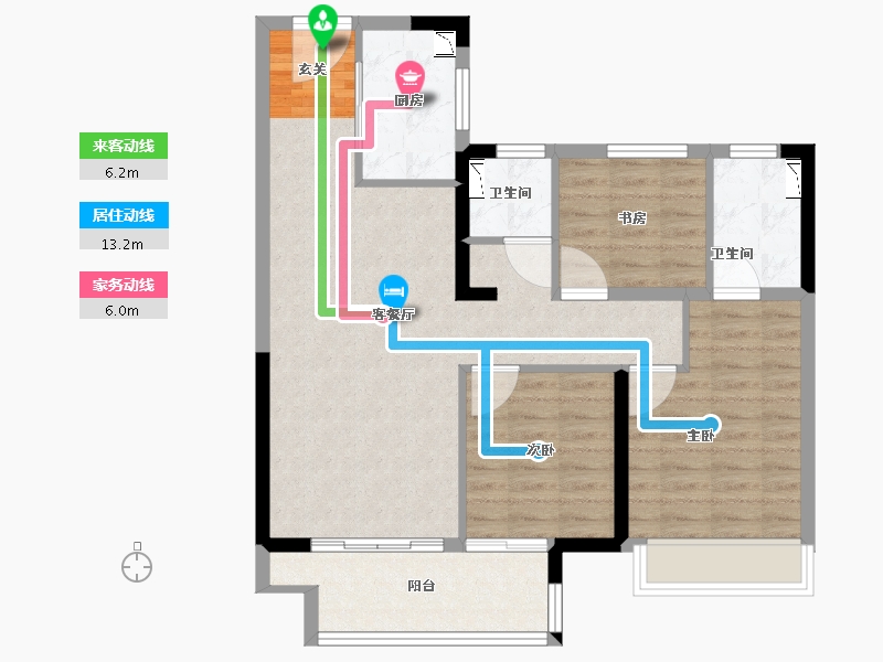 江苏省-常州市-锦艺天章-85.00-户型库-动静线