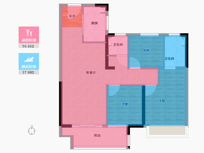 江苏省-常州市-锦艺天章-85.00-户型库-动静分区