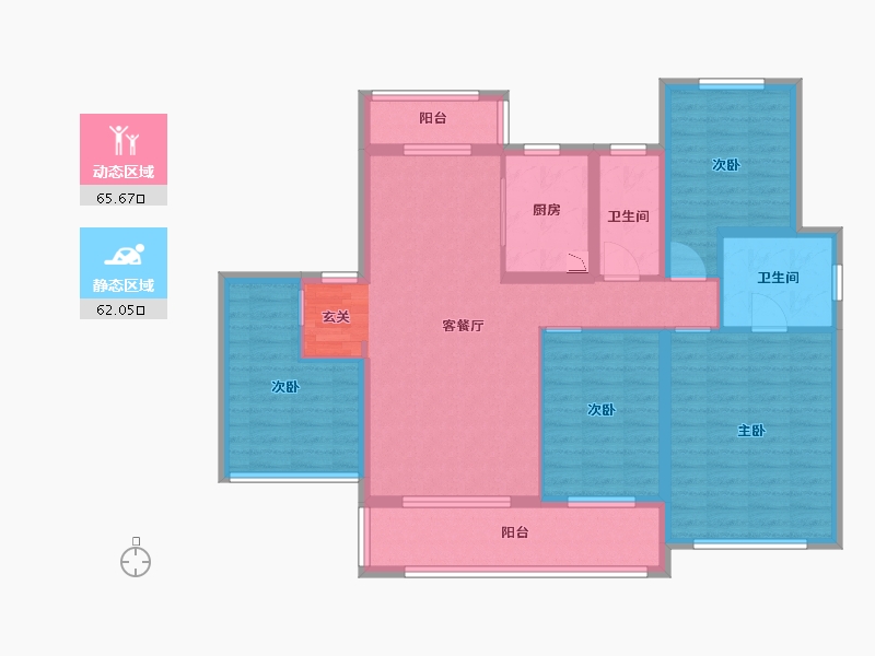 江苏省-苏州市-共耀路68号-114.40-户型库-动静分区