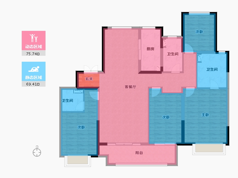 江苏省-常州市-雅居乐熙悦府-130.00-户型库-动静分区