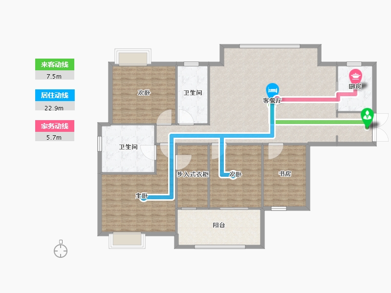 湖北省-武汉市-CBD楚世家-160.00-户型库-动静线