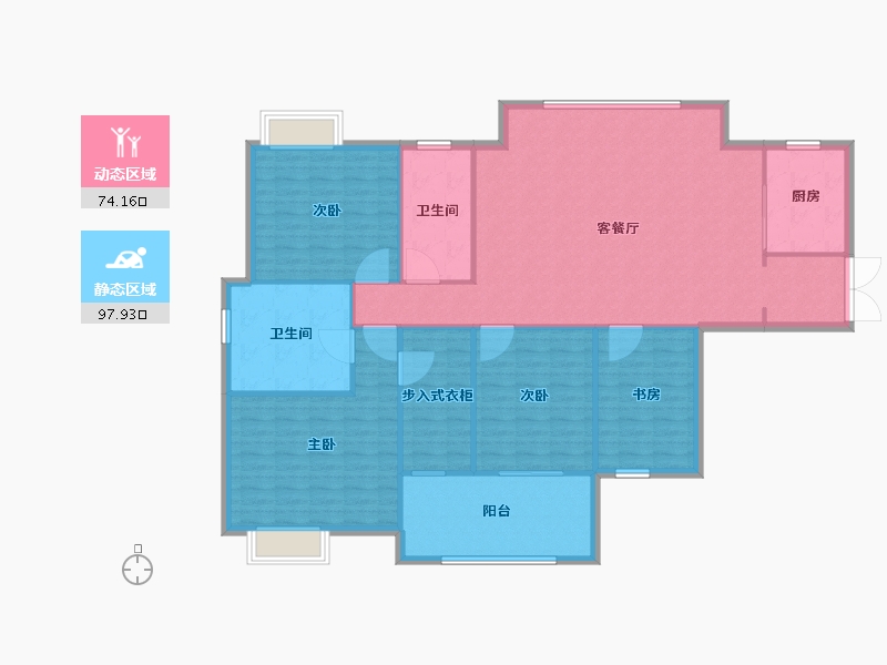 湖北省-武汉市-CBD楚世家-160.00-户型库-动静分区