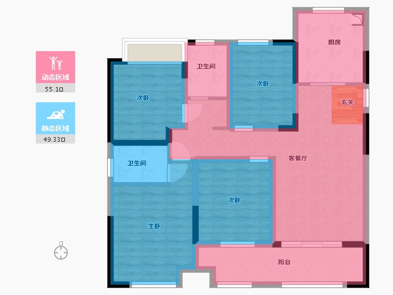 江苏省-苏州市-弘阳上熙名苑-92.00-户型库-动静分区