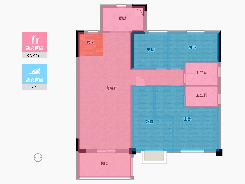 江苏省-苏州市-碧桂园观澜天境花园-103.15-户型库-动静分区