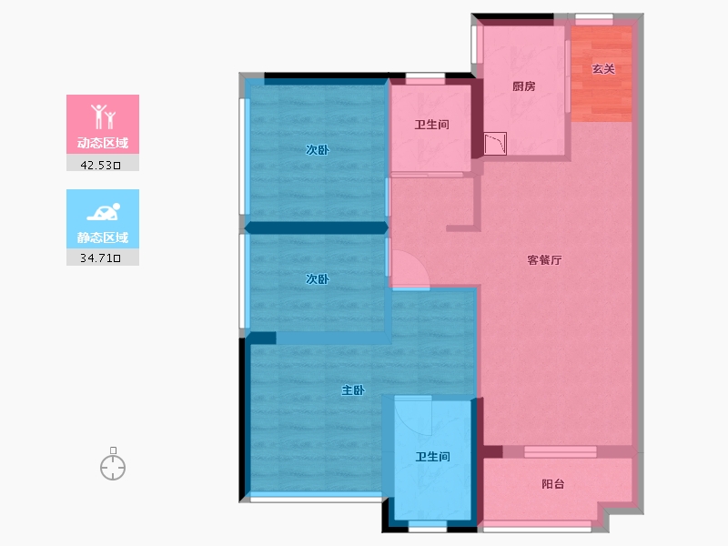 广东省-广州市-万科金色里程-68.00-户型库-动静分区