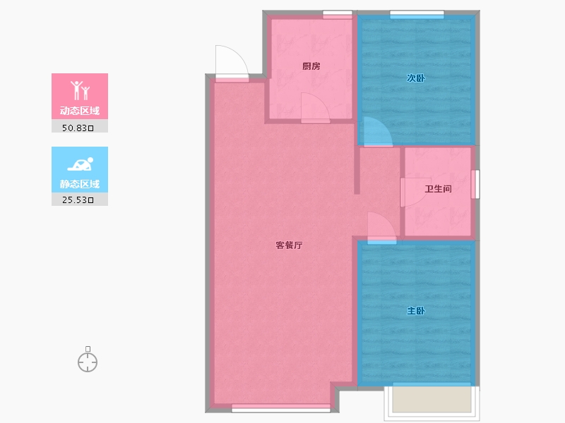 吉林省-长春市-大众置业湖滨公园壹号-69.00-户型库-动静分区