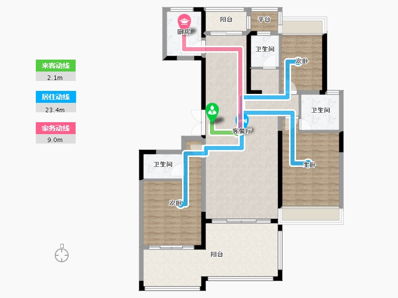 河南省-郑州市-东方宇亿万林府-128.97-户型库-动静线