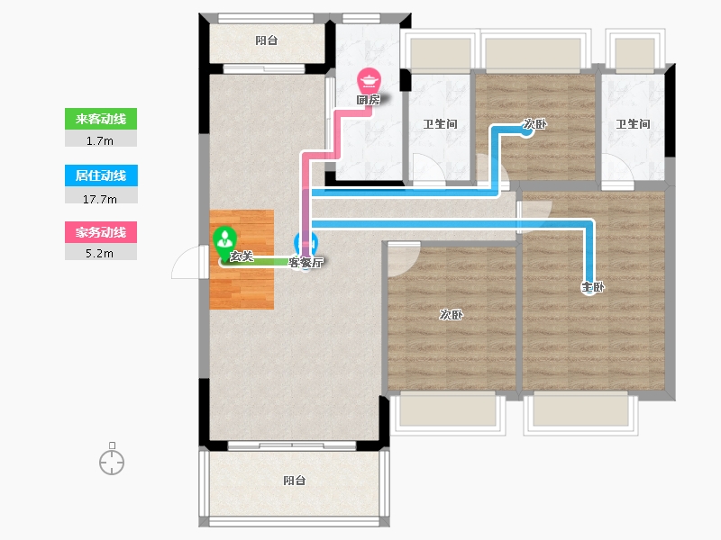 广东省-韶关市-曲江丽景嘉园-95.56-户型库-动静线