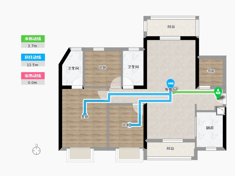 广东省-深圳市-龙光玖悦台-86.53-户型库-动静线