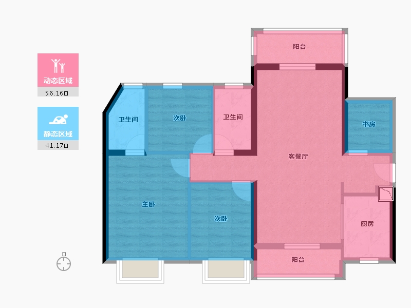 广东省-深圳市-龙光玖悦台-86.53-户型库-动静分区