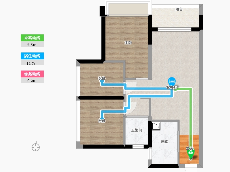 广东省-广州市-万科金色里程-60.80-户型库-动静线