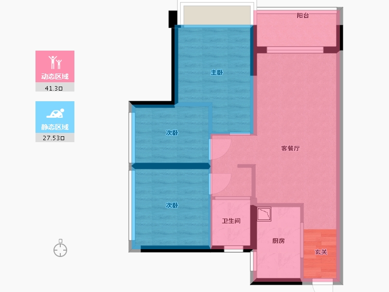 广东省-广州市-万科金色里程-60.80-户型库-动静分区