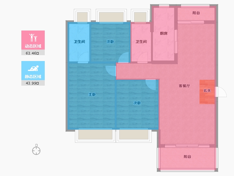 广东省-韶关市-曲江丽景嘉园-98.05-户型库-动静分区