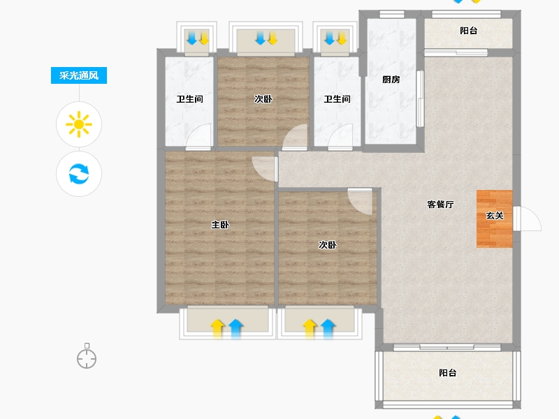 广东省-韶关市-曲江丽景嘉园-98.05-户型库-采光通风