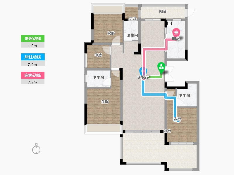 河南省-郑州市-东方宇亿万林府-143.20-户型库-动静线