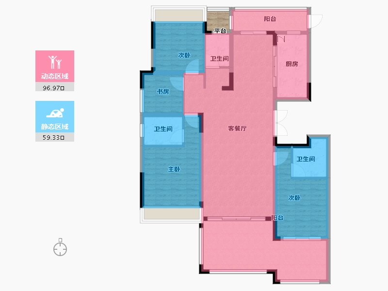 河南省-郑州市-东方宇亿万林府-143.20-户型库-动静分区