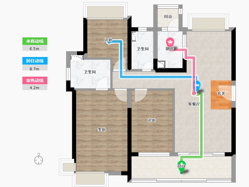 广东省-韶关市-韶关碧桂园新城之光-89.38-户型库-动静线