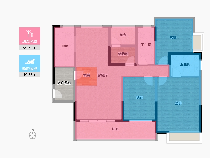 广东省-韶关市-韶关碧桂园新城之光-111.00-户型库-动静分区