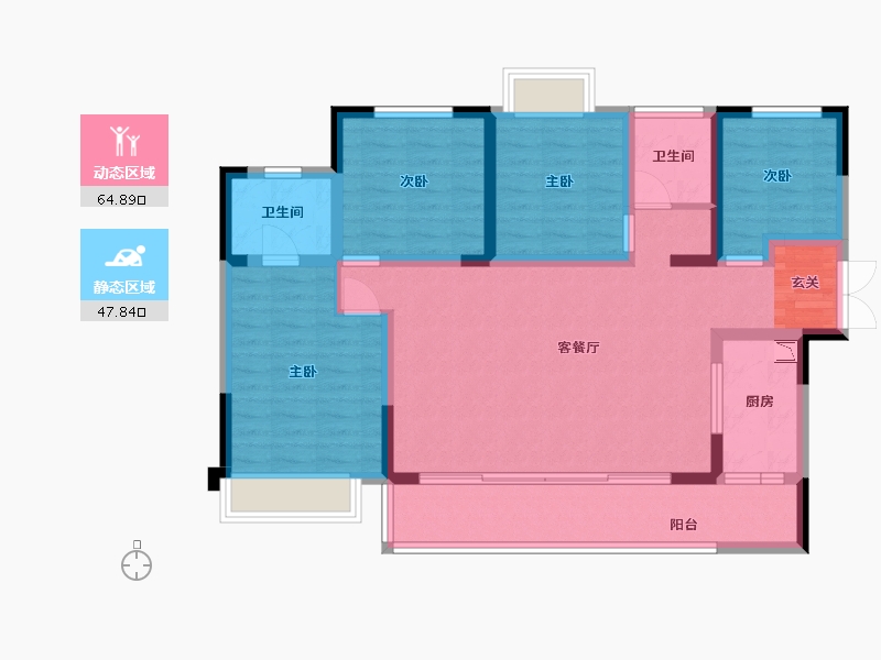 四川省-成都市-万景蓉元-100.19-户型库-动静分区