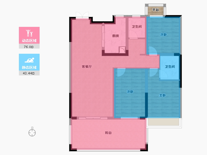 河南省-郑州市-东方宇亿万林府-108.00-户型库-动静分区