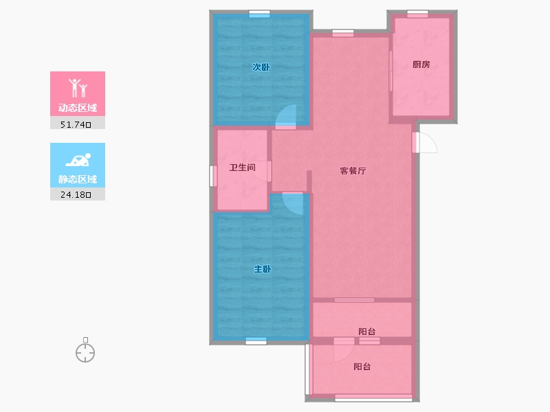 河北省-保定市-白石山居茂华园-67.19-户型库-动静分区