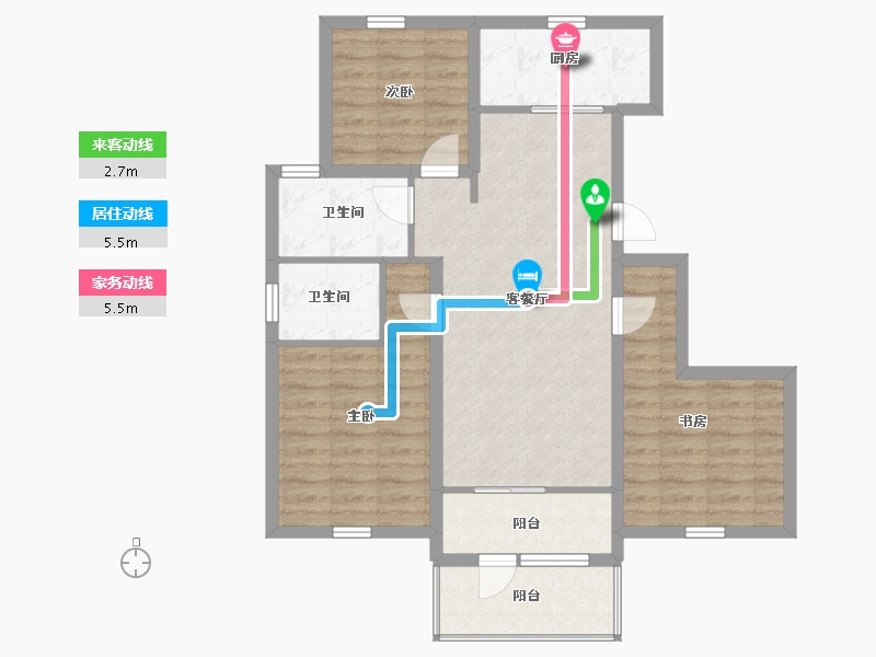 河北省-保定市-白石山居茂华园-84.00-户型库-动静线