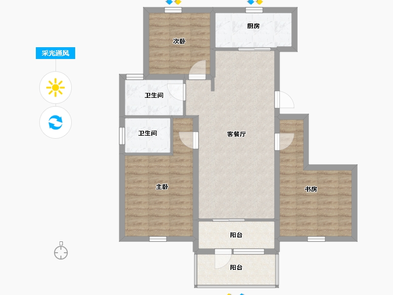 河北省-保定市-白石山居茂华园-84.00-户型库-采光通风