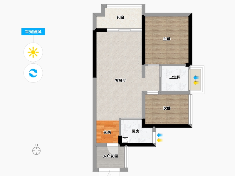 广东省-广州市-大壮名城-56.55-户型库-采光通风